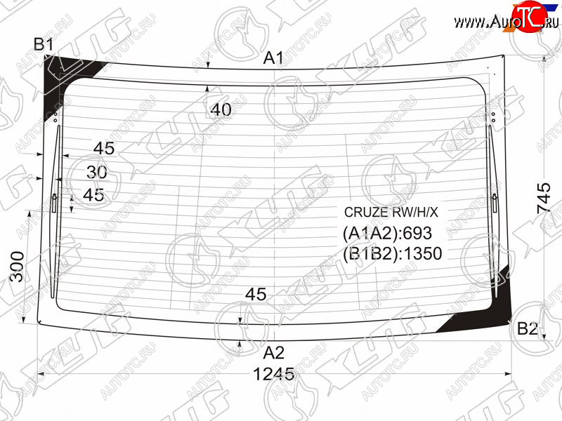 7 599 р. Стекло заднее (Цвет зеленый Обогрев Антенна 4D SED) Chevrolet Cruze 09-15  Daewoo Lacetti 08-11 XYG CRUZE RW/H/X  с доставкой в г. Керчь