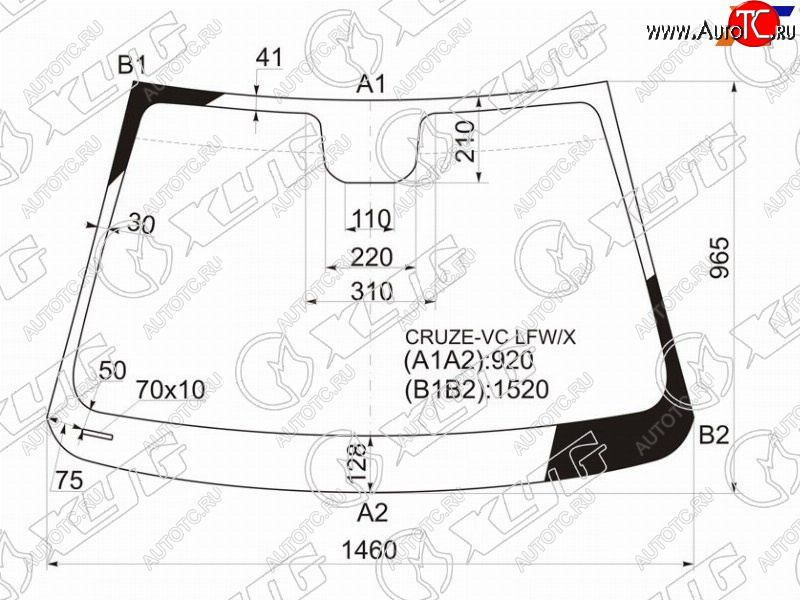 5 999 р. Стекло лобовое Chevrolet Cruze 09-15  Daewoo Lacetti 08-11 XYG CRUZE-VC LFW/X  с доставкой в г. Керчь