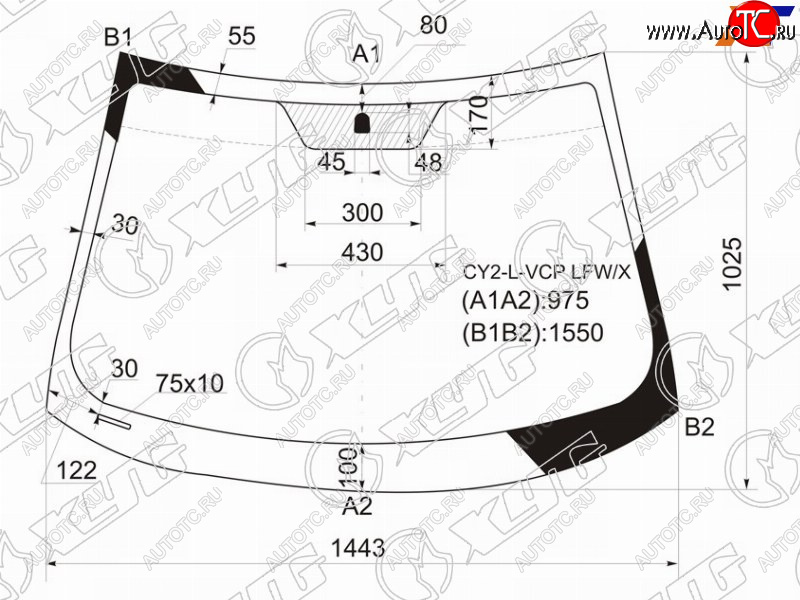 5 849 р. Стекло лобовое Mitsubishi Lancer 07-17  Lancer Evolution 07-17 XYG CY2-L-VCP LFW/X  с доставкой в г. Керчь