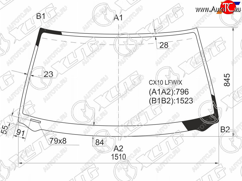 7 599 р. Стекло лобовое Toyota Avalon 94-00 XYG CX10 LFW/X  с доставкой в г. Керчь