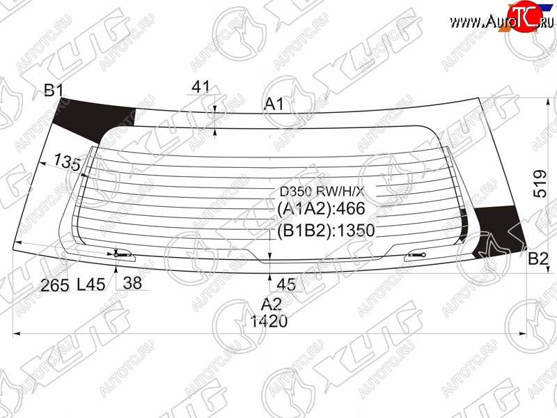 7 999 р. Стекло заднее (Цвет зеленый Обогрев) Mazda Demio 02-07  2 02-07 XYG D350 RW/H/X  с доставкой в г. Керчь