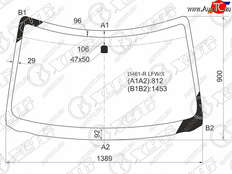 8 799 р. Стекло лобовое MAZDA VERISA 04-15 XYG D461-R LFW/X  с доставкой в г. Керчь
