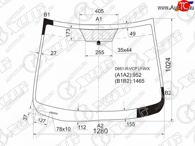5 999 р. Стекло лобовое Mazda Demio 07-14 XYG D651-R-VCP LFW/X  с доставкой в г. Керчь