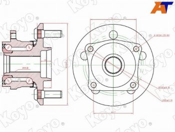 10 499 р. Ступичный узел задн. TOYOTA VISTA ARDEOCALDINAALLIONWISHOPAAVENSIS AZT255 4WD 98-07 KOYO DACF2146A  с доставкой в г. Керчь. Увеличить фотографию 1