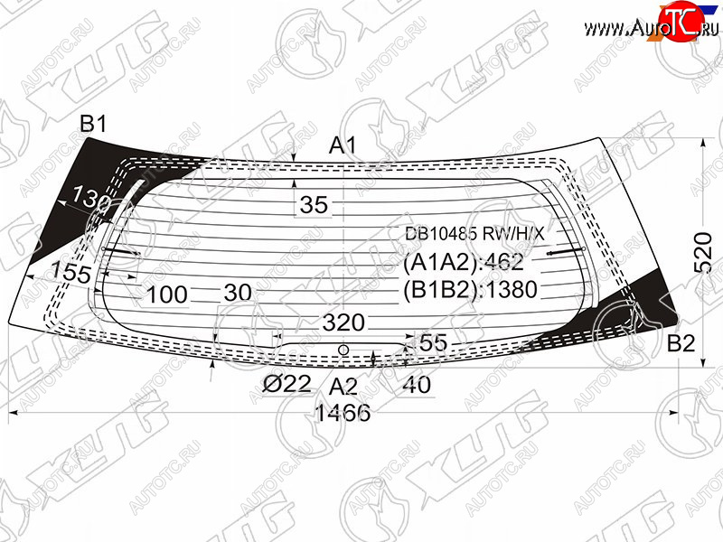 10 999 р. Стекло заднее с обогревом CADILLAC SRX 04-10 XYG DB10485 RW/H/X, db10485rwhx XYG DB10485 RW/H/X  с доставкой в г. Керчь