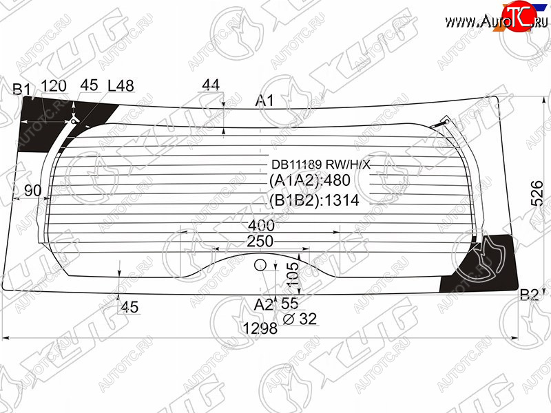 13 749 р. Стекло заднее (Цвет зеленый Обогрев) Jeep Compass 06-15 XYG DB11189 RW/H/X  с доставкой в г. Керчь
