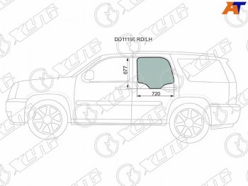 Стекло боковое опускное (Сзади Слева Цвет зеленый) Chevrolet Tahoe 06-14 XYG DD11166 RD/LH