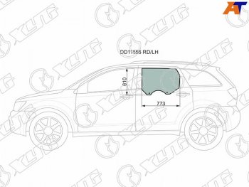 267 р. Стекло боковое опускное (Сзади Слева Цвет зеленый) Dodge Journey 07-15  Fiat Freemont 13-15       XYG DD11556 RD/LH  с доставкой в г. Керчь. Увеличить фотографию 1