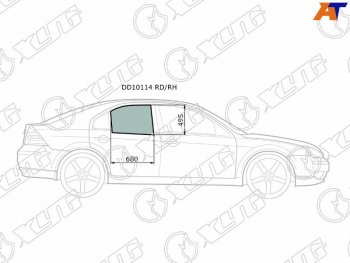 2 599 р. Стекло боковое опускное (Сзади Справа Цвет зеленый) Ford Mondeo 00-07 XYG DD10114 RD/RH  с доставкой в г. Керчь. Увеличить фотографию 1