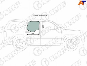 1 059 р. Стекло боковое опускное (Сзади Справа Цвет зеленый 5D) Chevrolet Tahoe 99-07  Cadillac Escalade XYG DD09738 RD/RH  с доставкой в г. Керчь. Увеличить фотографию 1