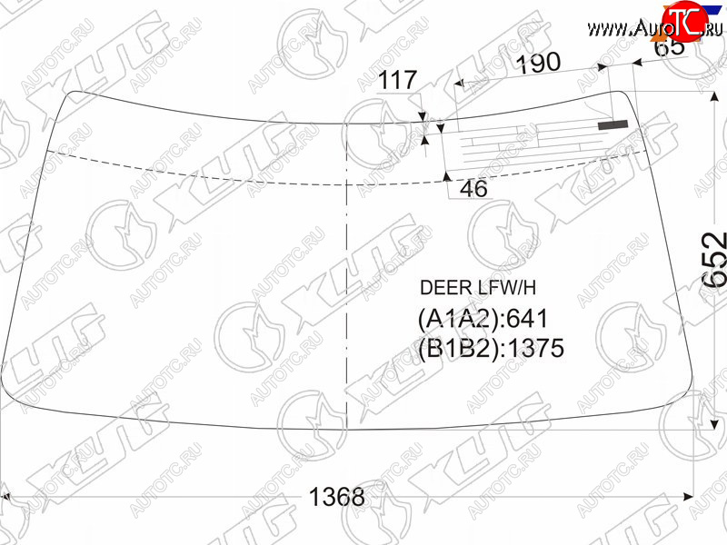 8 649 р. Стекло лобовое (Антенна) Great Wall Deer 03-08 XYG DEER LFW/H  с доставкой в г. Керчь