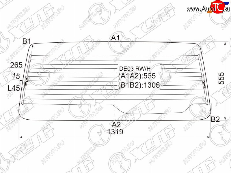 7 999 р. Стекло заднее (Цвет зеленый Обогрев) Mitsubishi Delica 89-99  L300 87-98 XYG DE03 RW/H  с доставкой в г. Керчь