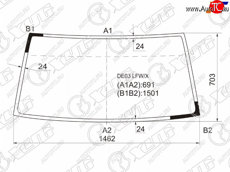4 599 р. Стекло лобовое Mitsubishi Delica 89-99  Hyundai Grace 93-03  Porter 98-10  Mitsubishi L300 87-98 XYG DE03 LFW/X  с доставкой в г. Керчь