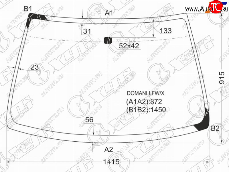 5 699 р. Стекло лобовое Honda Civic EURO 93-98  Domani 92-96  Isuzu Gemini 93-97  Rover 400 95-00  45 99- XYG DOMANI LFW/X  с доставкой в г. Керчь