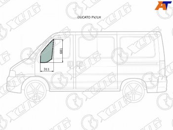 2 399 р. Стекло форточки (уголок) переднее левое  PEUGEOT BOXERCITROEN JUMPERFIAT DUCATO 94-06              XYG DUCATO FV/LH  с доставкой в г. Керчь. Увеличить фотографию 1