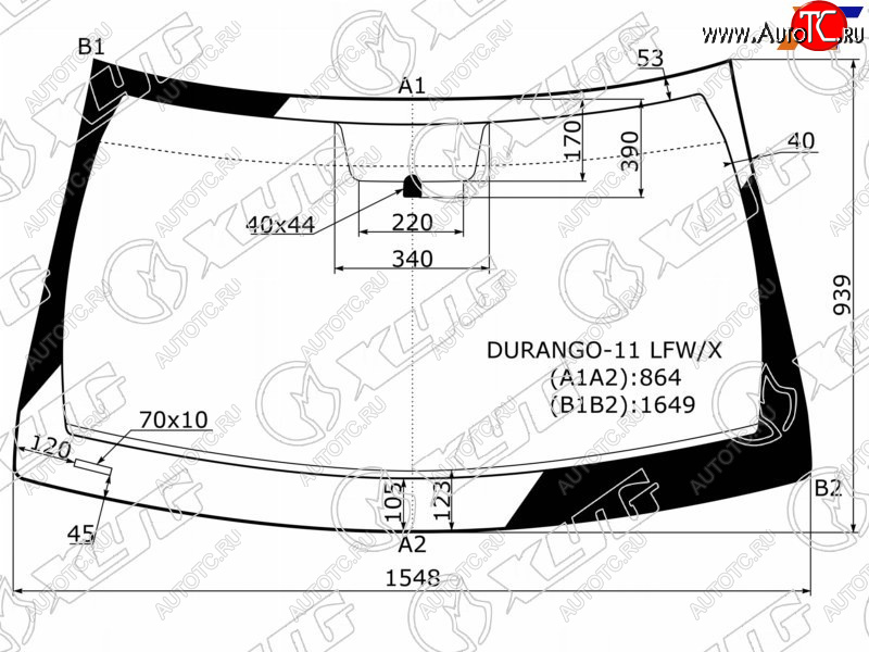 7 699 р. Стекло лобовое Dodge Durango 11-13  Jeep Grand Cherokee 10-13 XYG DURANGO-11 LFW/X  с доставкой в г. Керчь