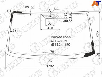 5 999 р. Стекло лобовое Peugeot Boxer 94-06  Citroen Jumper 94-02  Fiat Ducato 94-12 XYG DUCATO LFW/X  с доставкой в г. Керчь. Увеличить фотографию 1