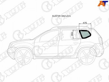 1 759 р. Стекло кузова боковое (не опускное) (Слева Цвет зеленый) Nissan Terrano 14-22  Renault Duster 10-2 XYG DUSTER SW/LH/X  с доставкой в г. Керчь. Увеличить фотографию 1