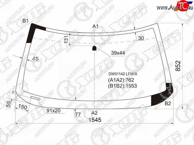 5 449 р. Стекло лобовое Jeep Grand Cherokee 92-98 XYG DW01142 LFW/X  с доставкой в г. Керчь