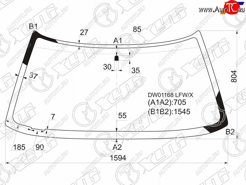 5 199 р. Стекло лобовое Chevrolet Blazer 94-05 XYG DW01168 LFW/X  с доставкой в г. Керчь