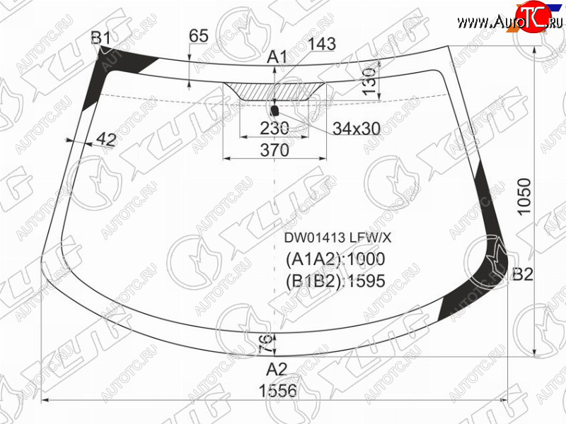 6 749 р. Стекло лобовое Chrysler Sebring 00-06  Dodge Stratus 00-06  ГАЗ Волга Сайбер 08-10 XYG DW01413 LFW/X  с доставкой в г. Керчь