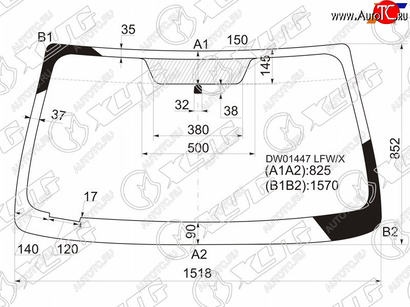 5 199 р. Стекло лобовое Chevrolet TrailBlazer 01-10  Isuzu Ascender 03-09 XYG DW01447 LFW/X  с доставкой в г. Керчь