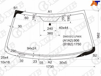 7 299 р. Стекло лобовое Dodge Ram 01-08 XYG DW01512 LFW/X  с доставкой в г. Керчь. Увеличить фотографию 1