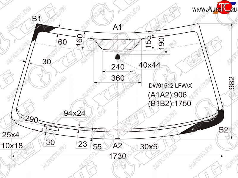 7 299 р. Стекло лобовое Dodge Ram 01-08 XYG DW01512 LFW/X  с доставкой в г. Керчь