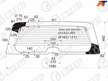 9 749 р. Стекло заднее с обогревом JEEP LIBERTYJEEP CHEROKEE 02-07                                           XYG DW01449 RW/H/X  с доставкой в г. Керчь. Увеличить фотографию 1