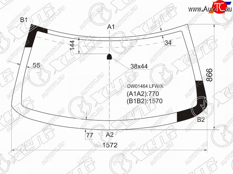 6 949 р. Стекло лобовое JEEP GRAND CHEROKEE 99-04                                                             XYG DW01464 LFW/X  с доставкой в г. Керчь