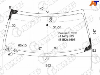 7 999 р. Стекло лобовое Ford Expedition 96-06  F150 96-04  Lincoln Navigator 97-06 XYG DW01482 LFW/X  с доставкой в г. Керчь. Увеличить фотографию 1