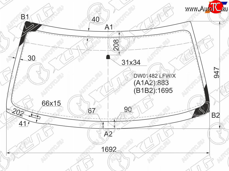 7 999 р. Стекло лобовое Ford Expedition 96-06  F150 96-04  Lincoln Navigator 97-06 XYG DW01482 LFW/X  с доставкой в г. Керчь