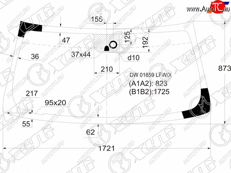 6 499 р. Стекло лобовое + дд CADILLAC ESCALADE/CHEVROLET TAHOE 06-14 XYG DW01659 LFW/X, dw01659lfwx XYG DW01659 LFW/X  с доставкой в г. Керчь