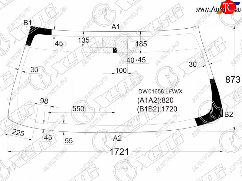 6 499 р. Стекло лобовое Chevrolet Tahoe 06-14  Cadillac Escalade 06-15  Chevrolet Silverado 07-13  Suburba XYG DW01658 LFW/X  с доставкой в г. Керчь