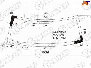 6 649 р. Стекло лобовое JEEP COMMANDER 05-10 XYG DW01627 LFW/X  с доставкой в г. Керчь. Увеличить фотографию 1