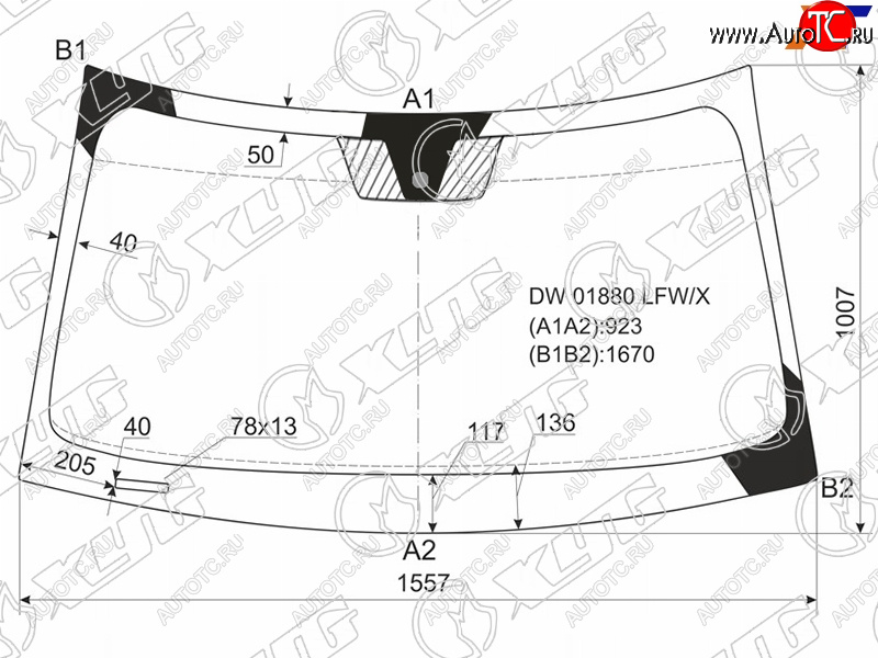 6 799 р. Стекло лобовое Dodge Journey 07-15  Fiat Freemont 13-15 XYG DW01880 LFW/X  с доставкой в г. Керчь