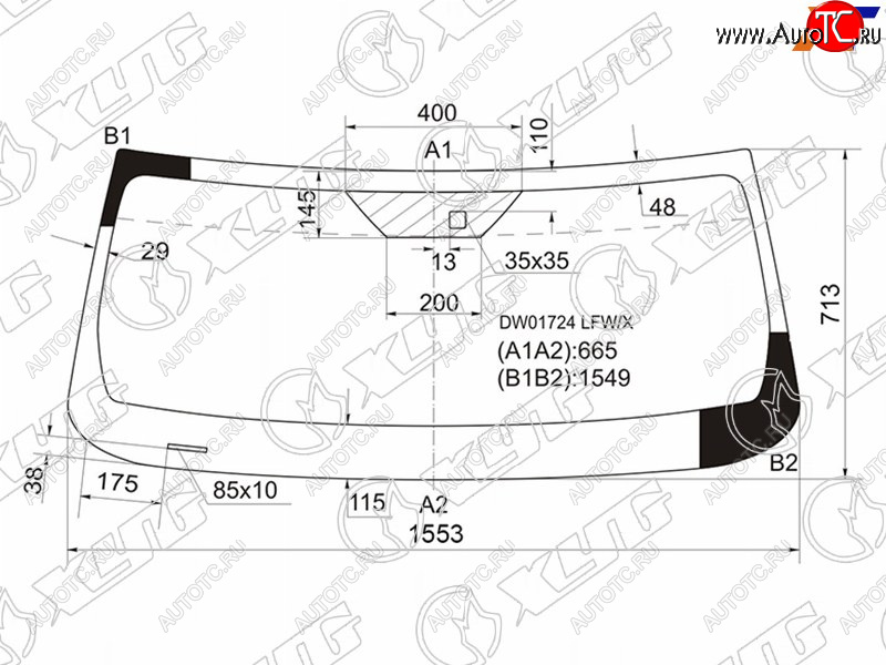 7 999 р. Стекло лобовое (Датчик дождя) Jeep Cherokee 07-14  Liberty 07-12 XYG DW01724 LFW/X  с доставкой в г. Керчь
