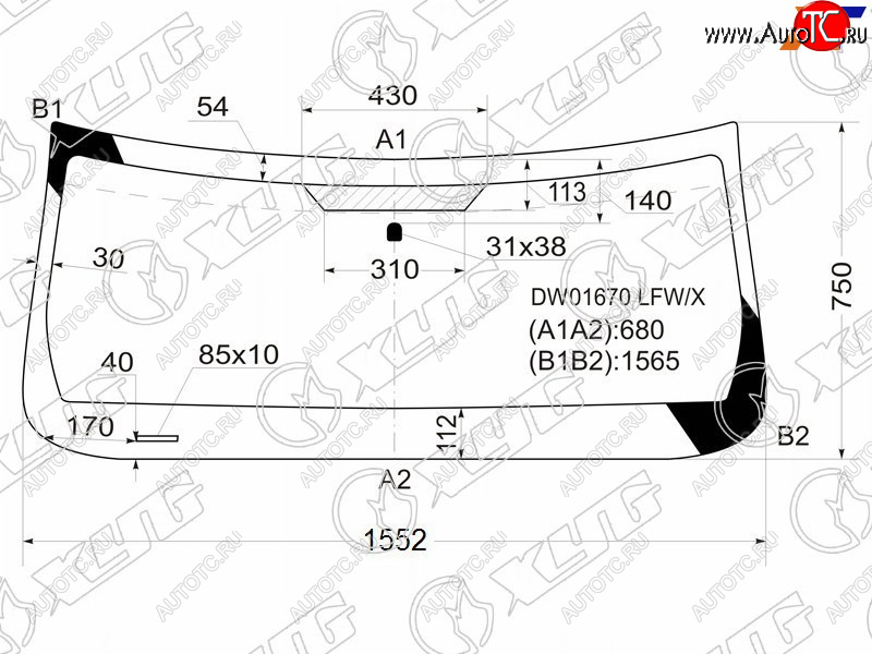 5 349 р. Стекло лобовое DODGE NITRO 06-11 XYG DW01670 LFW/X  с доставкой в г. Керчь