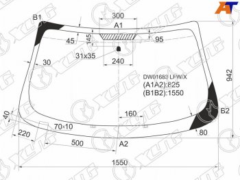 5 799 р. Стекло лобовое Chrysler Sebring 06-10  Dodge Avenger 07-14 XYG DW01683 LFW/X  с доставкой в г. Керчь. Увеличить фотографию 1