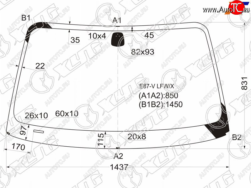 5 299 р. Стекло лобовое BMW 1-Series 04-13 XYG E87-V LFW/X  с доставкой в г. Керчь