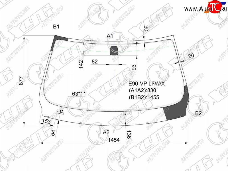 5 599 р. Стекло лобовое BMW 3-Series 05-14  M3 06-13 XYG E90-VP LFW/X  с доставкой в г. Керчь