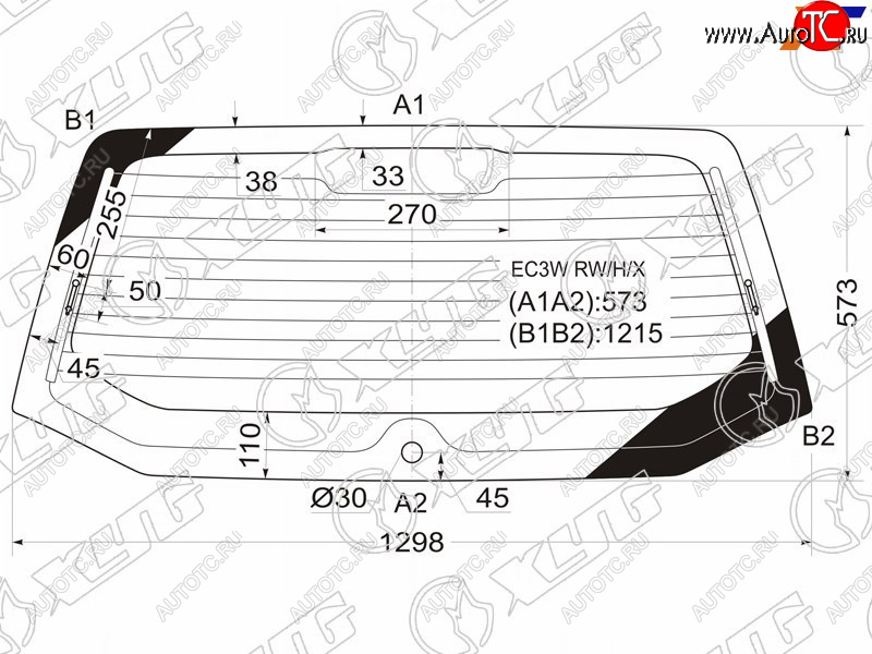 2 399 р. Стекло заднее с обогревом MITSUBISHI LEGNUM 5D WGN 98-02 XYG EC3W RW/H/X, ec3wrwhx XYG EC3W RW/H/X  с доставкой в г. Керчь