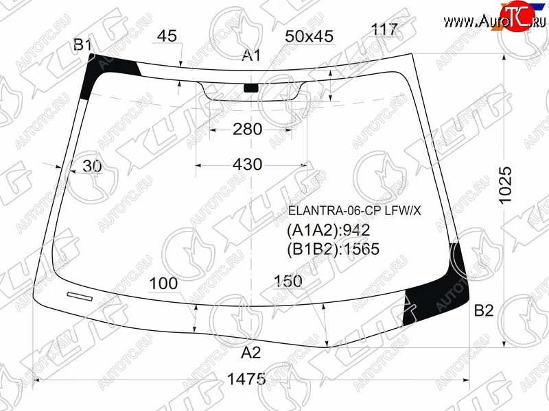 6 699 р. Стекло лобовое Hyundai Elantra 06-12  Avante 06-11 XYG ELANTRA-06-CP LFW/X  с доставкой в г. Керчь