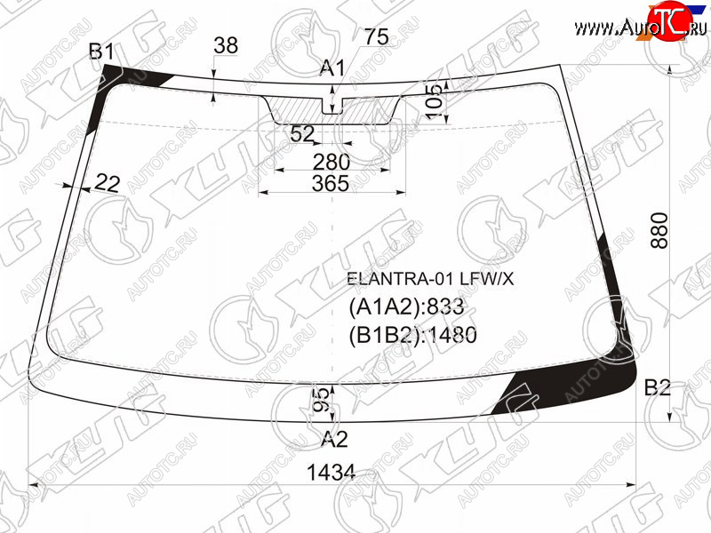 5 699 р. Стекло лобовое Hyundai Elantra 00-09  Avante 00-06 XYG ELANTRA-01 LFW/X  с доставкой в г. Керчь