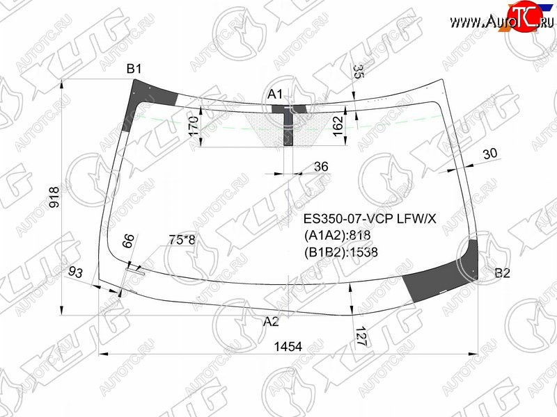 8 649 р. Стекло лобовое Lexus ES 06-12 XYG ES350-07-VCP LFW/X  с доставкой в г. Керчь