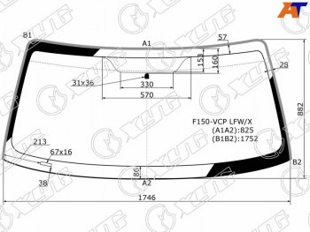 10 649 р. Стекло лобовое (Молдинг) Ford F150 03-08 XYG F150-VCP LFW/X  с доставкой в г. Керчь. Увеличить фотографию 1