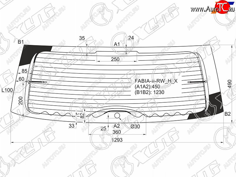 7 549 р. Стекло заднее (Цвет зеленый Обогрев 5D HBK) Skoda Fabia 07-15 XYG FABIA-II RW/H/X  с доставкой в г. Керчь