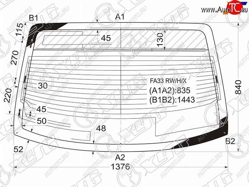 7 299 р. Стекло заднее с обогревом NISSAN CEFIRO A33 98-03NISSAN MAXIMA 98-06                                XYG FA33 RW/H/X  с доставкой в г. Керчь