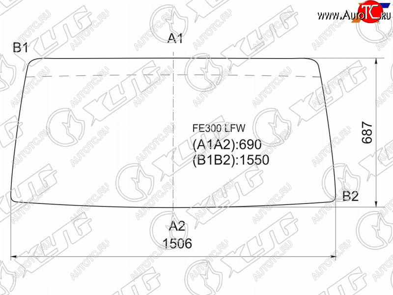 7 999 р. Стекло лобовое Mitsubishi Fuso Canter FE3 84-93  Fuso Canter FE4 84-93 XYG FE300 LFW  с доставкой в г. Керчь