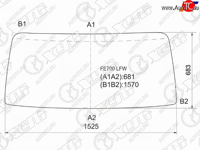 7 899 р. Стекло лобовое Mitsubishi Fuso Canter FE7 02-12 XYG FE700 LFW  с доставкой в г. Керчь